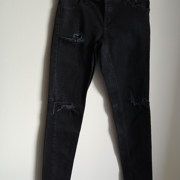 Harley Davidson Distressed Black Jeans Size 27 - Picture 3 of 12